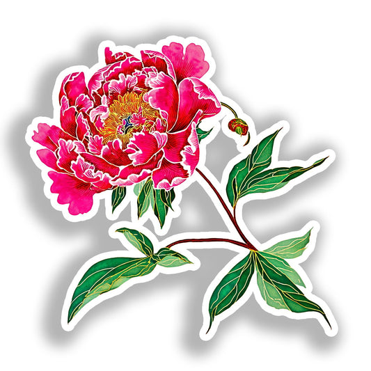Peony Flower Vinyl Decal Sticker for Car, Laptop, Tumbler and more # A019278-4" x 4"