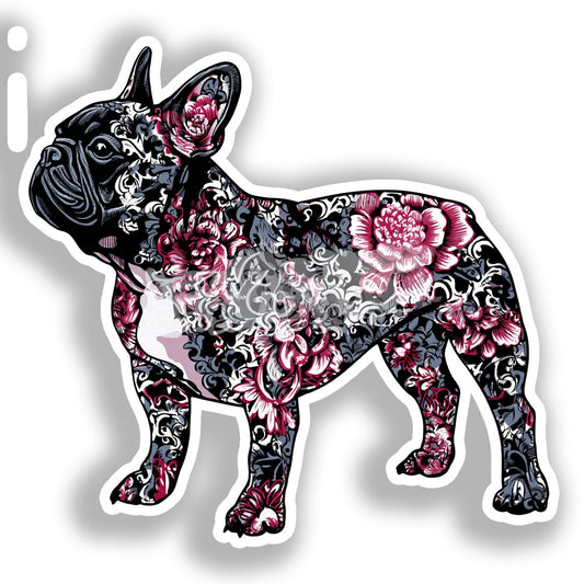 French Bulldog Dog Vinyl Decal Sticker for Car, Laptop, Tumbler and more # A019637-4" x 4"