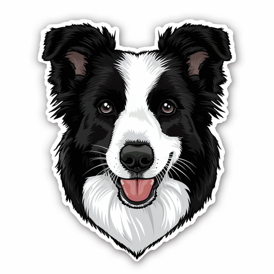Border Collie Dog majestic Expressive surreal Vinyl Decal Sticker for Car, Laptop, Tumbler and more # F021848-4" x 4"