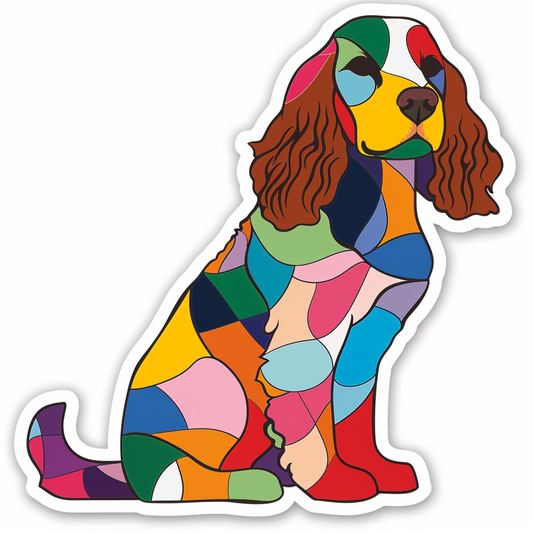 Sticker of a Cocker Spaniel Dog majestic Expressive surreal Vinyl Decal Sticker for Car, Laptop, Tumbler and more # F020123