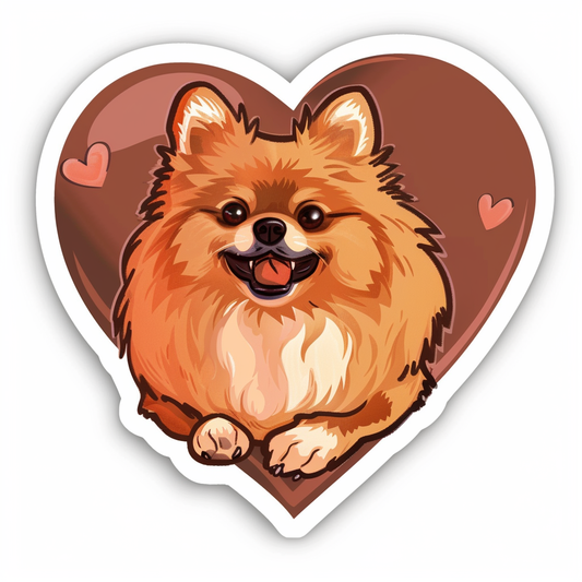 Sticker of a Pomeranian Dog majestic Expressive surreal Heartcore Vinyl Decal Sticker for Car, Laptop, Tumbler and more # F014098