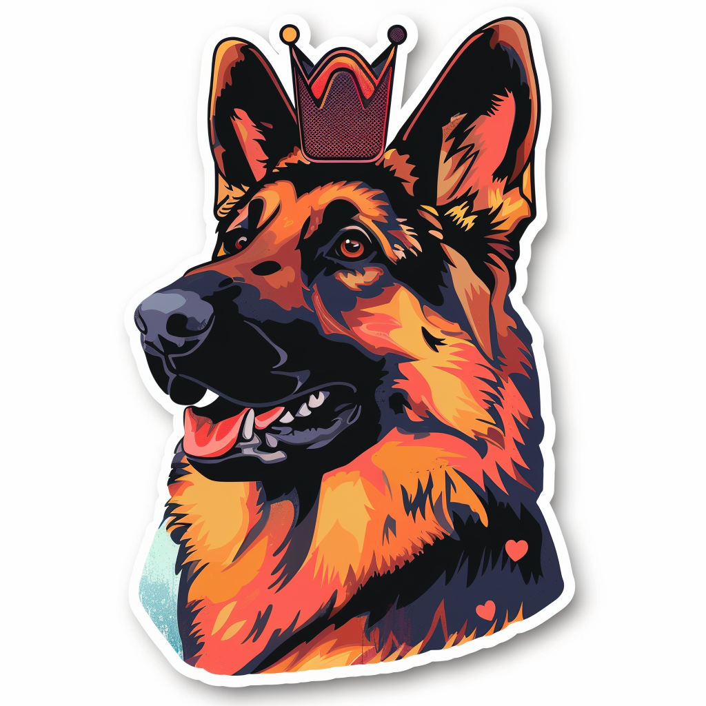 German Shepherd Dog crowned Vinyl Decal Sticker for Car, Laptop, Tumbler and more # F011500