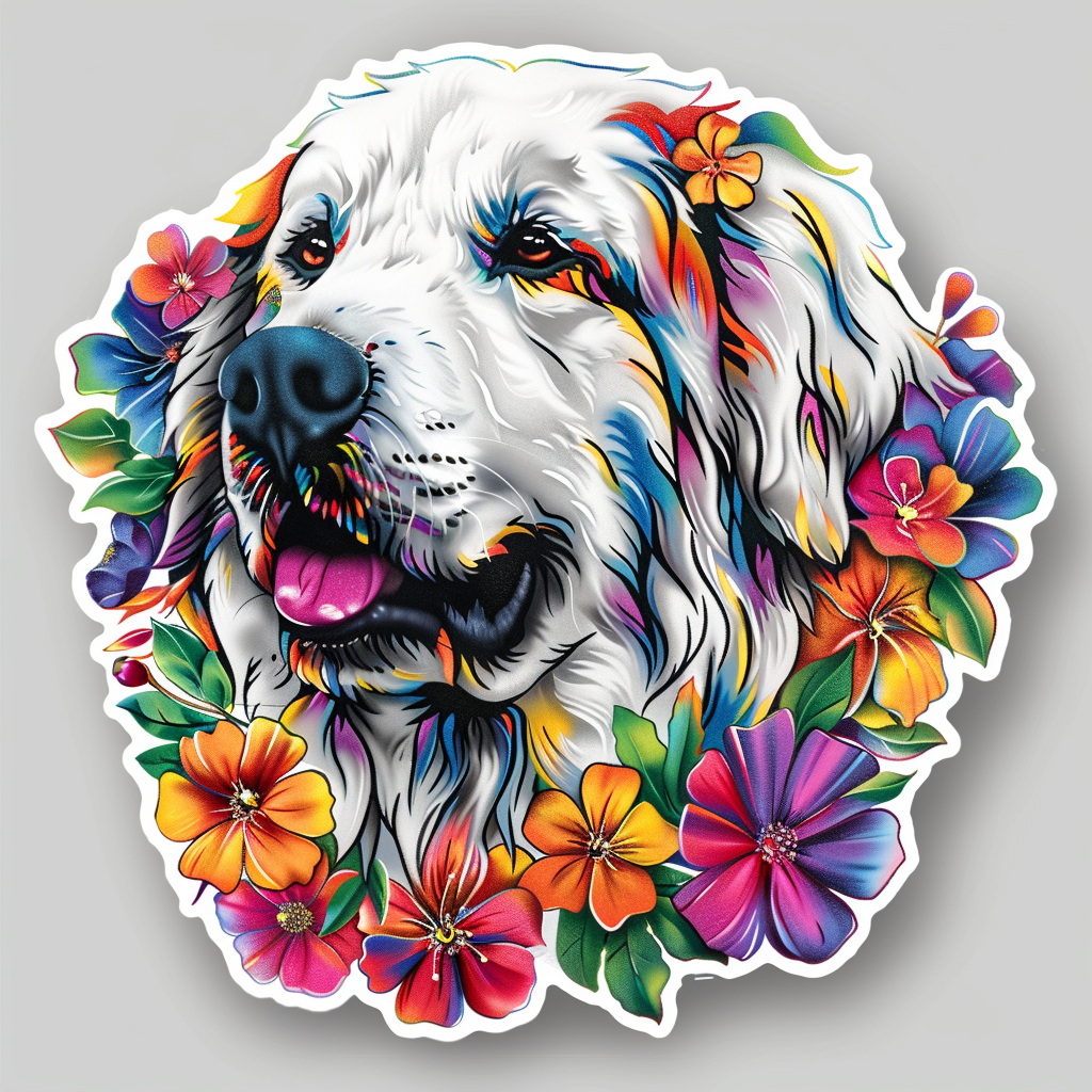 Sticker of Great Pyrenees dog  Vinyl Decal Sticker for Car, Laptop, Tumbler and more # F023596