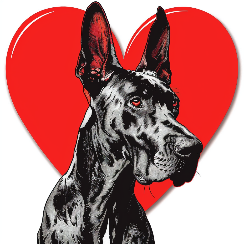 Adorable Great Dane Dog Expressive surreal Vinyl Decal Sticker for Car, Laptop, Tumbler and more # F018027