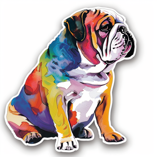 Bulldog Dog majestic Expressive surreal Vinyl Decal Sticker for Car, Laptop, Tumbler and more # F017402