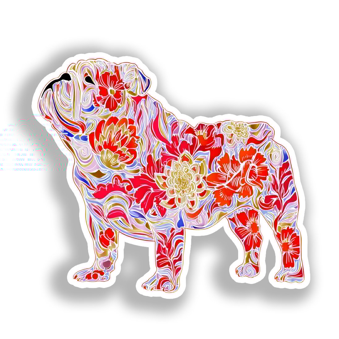 Bulldog English Dog Vinyl Decal Sticker for Car, Laptop, Tumbler and more # A018909-4" x 4"
