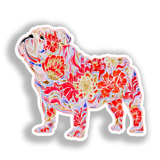 Bulldog English Dog Vinyl Decal Sticker for Car, Laptop, Tumbler and more # A018909-4" x 4"