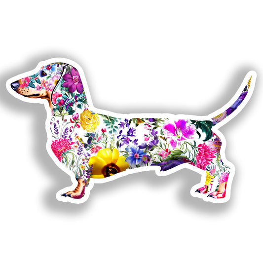 Dachshund Dog Vinyl Decal Sticker for Car, Laptop, Tumbler and more # A019765-4" x 4"