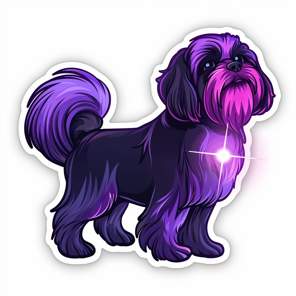 Adorable Shih Tzu Dog Expressive surreal Vinyl Decal Sticker for Car, Laptop, Tumbler and more # F018312
