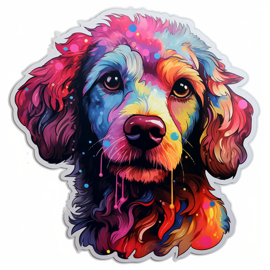 Poodle dog modern neon graffiti Vinyl Decal Sticker for Car, Laptop, Tumbler and more # F012222