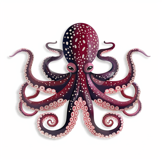Sticker of a Octopus heartcore majestic Expressive surreal Vinyl Decal Sticker for Car, Laptop, Tumbler and more # F015716