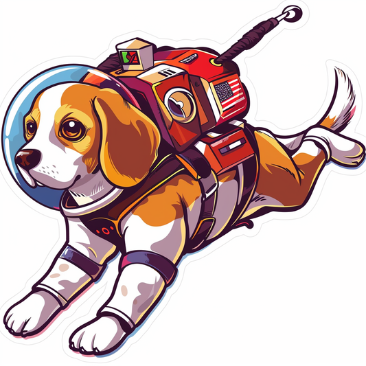 Beagle dog astronaut Vinyl Decal Sticker for Car, Laptop, Tumbler and more # F011967