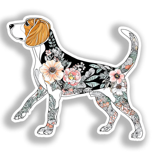 Beagle Dog Vinyl Decal Sticker for Car, Laptop, Tumbler and more # A018649-4" x 4"