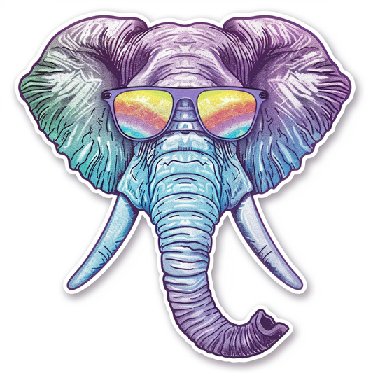 Elephant Expressive surreal Vinyl Decal Sticker for Car, Laptop, Tumbler and more # F022209-4" x 4"
