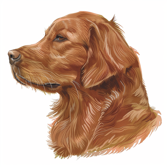 Golden Retriever Expressive surreal Vinyl Decal Sticker for Car, Laptop, Tumbler and more # F020391-4" x 4"