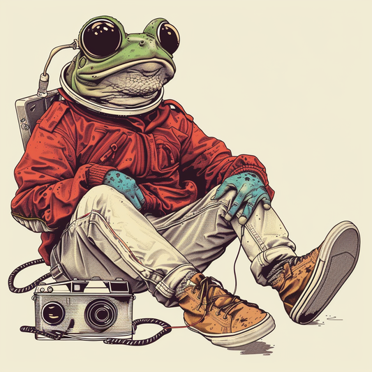 Sticker of a Frog astronaut majestic Expressive surreal Vinyl Decal Sticker for Car, Laptop, Tumbler and more # F016781