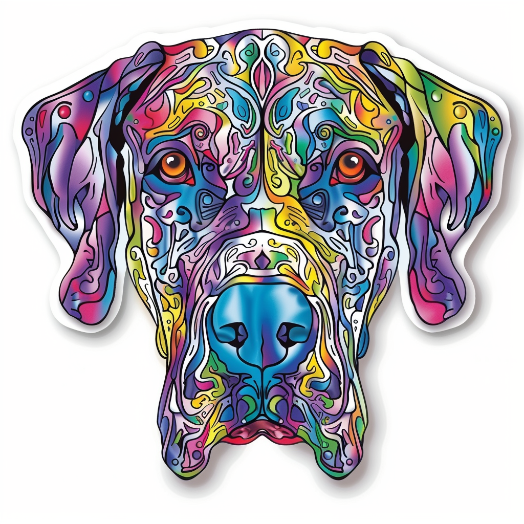 Great Dane Dog Expressive surreal Vinyl Decal Sticker for Car, Laptop, Tumbler and more # F022893