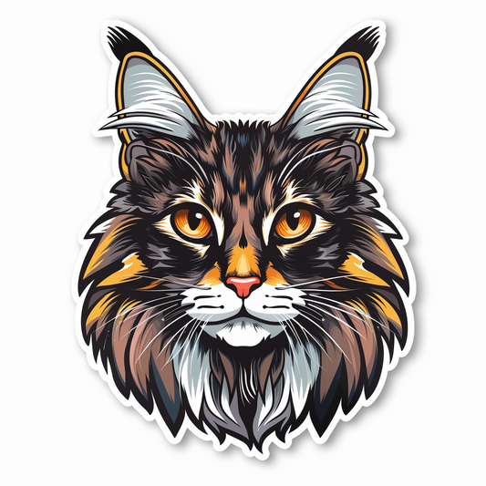 Maine Coon cat Vinyl Decal Sticker for Car, Laptop, Tumbler and more # F08015