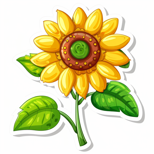 Sunflower flower majestic Expressive surreal Vinyl Decal Sticker for Car, Laptop, Tumbler and more # F023146