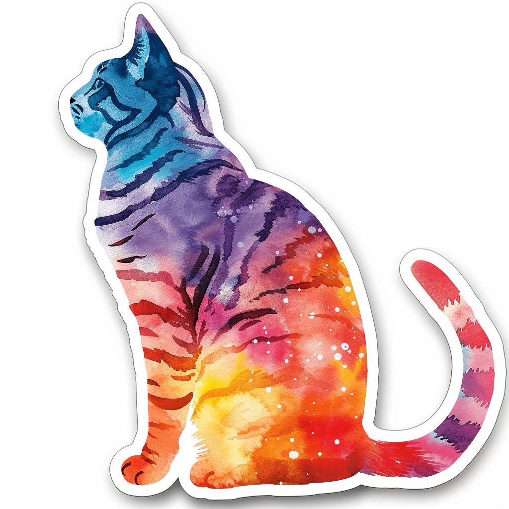 American Shorthair Cat majestic Expressive surreal Vinyl Decal Sticker for Car, Laptop, Tumbler and more # F018681