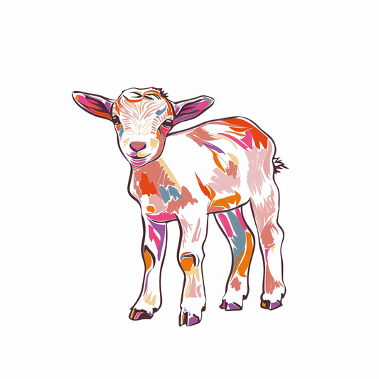 Goat majestic Expressive surreal Vinyl Decal Sticker for Car, Laptop, Tumbler and more # F020679-4" x 4"