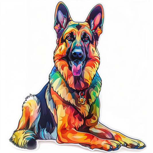 German Shepherd Dog cartoon Vinyl Decal Sticker for Car, Laptop, Tumbler and more # F011546