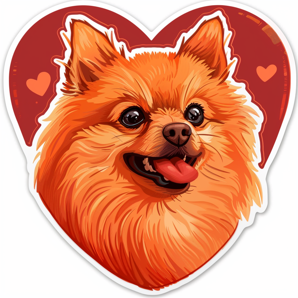 Sticker of a Pomeranian Dog majestic Expressive surreal Vinyl Decal Sticker for Car, Laptop, Tumbler and more # F014037