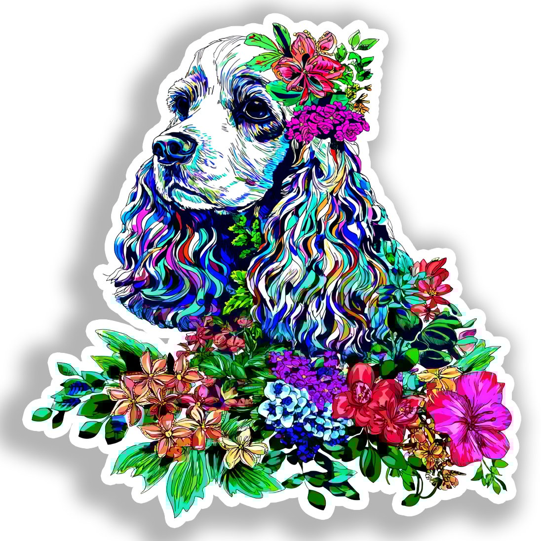 Cocker Spaniel Dog Vinyl Decal Sticker for Car, Laptop, Tumbler and more # A018786-4" x 4"