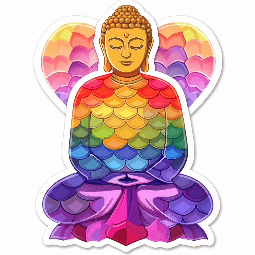 Sticker of a Buddha majestic Expressive surreal Vinyl Decal Sticker for Car, Laptop, Tumbler and more # F017222