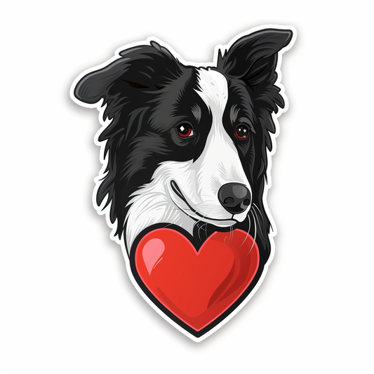 Border Collie Dog majestic Expressive surreal Vinyl Decal Sticker for Car, Laptop, Tumbler and more # F021855-4" x 4"
