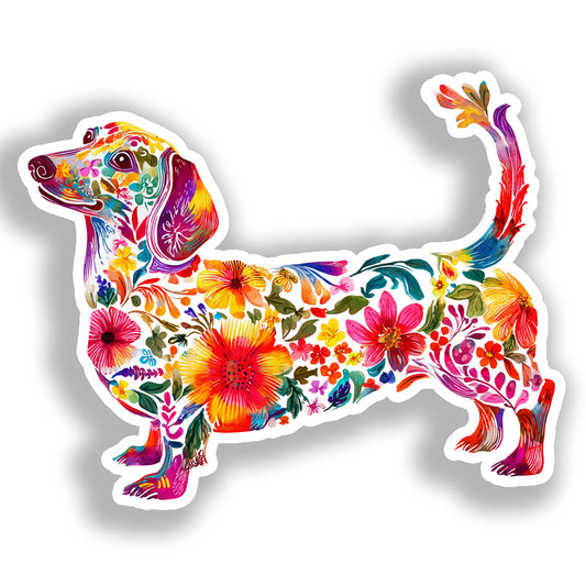 Dachshund Dog Vinyl Decal Sticker for Car, Laptop, Tumbler and more # A019742-4" x 4"