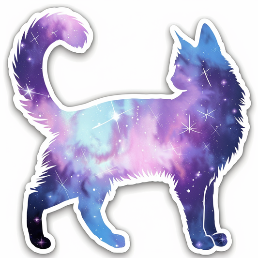 Sticker of a Persian Cat galaxy majestic Expressive surreal Vinyl Decal Sticker for Car, Laptop, Tumbler and more # F016326