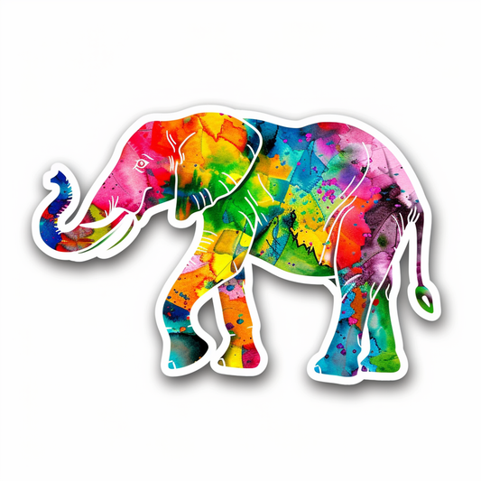 Elephant Expressive surreal Vinyl Decal Sticker for Car, Laptop, Tumbler and more # F022333-4" x 4"
