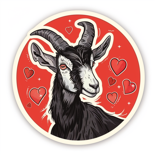 Goat majestic Expressive surreal Vinyl Decal Sticker for Car, Laptop, Tumbler and more # F020709-4" x 4"