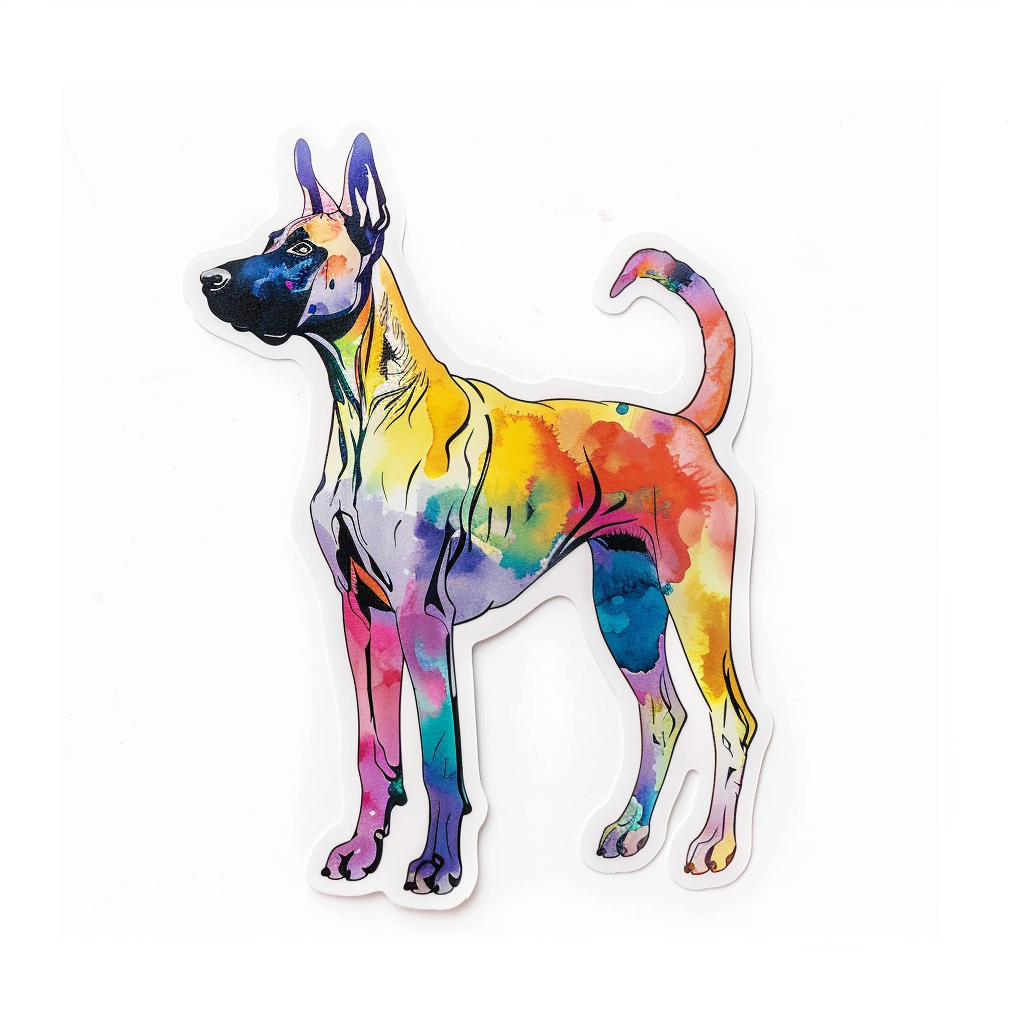 Adorable Great Dane Dog Expressive surreal Vinyl Decal Sticker for Car, Laptop, Tumbler and more # F017943