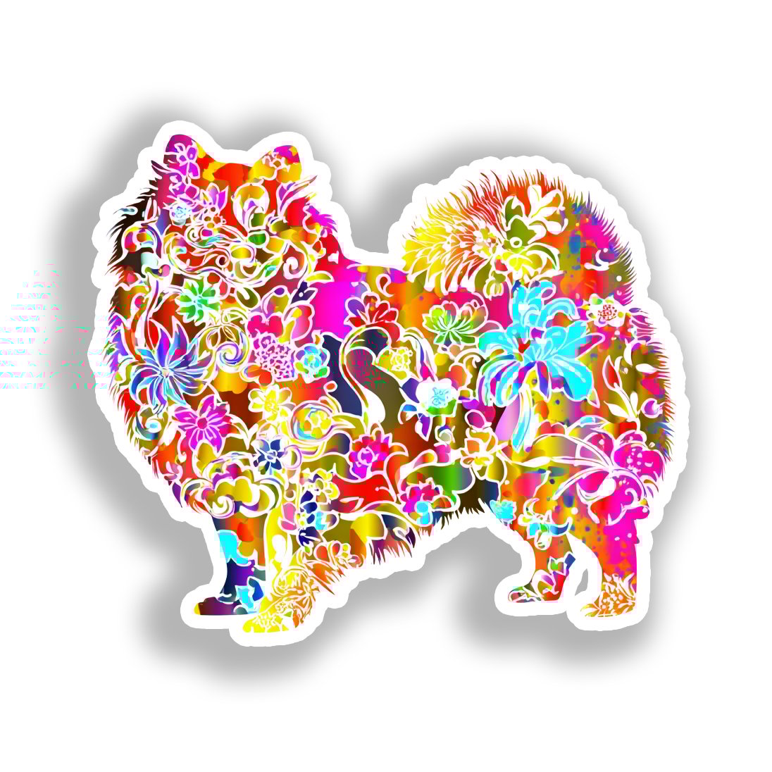 Pomeranian Dog Vinyl Decal Sticker for Car, Laptop, Tumbler and more # A017304-4" x 4"