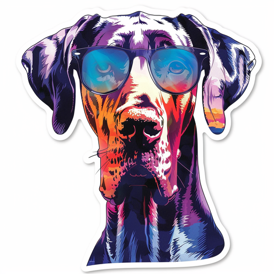 Adorable Great Dane Dog Expressive surreal Vinyl Decal Sticker for Car, Laptop, Tumbler and more # F018087