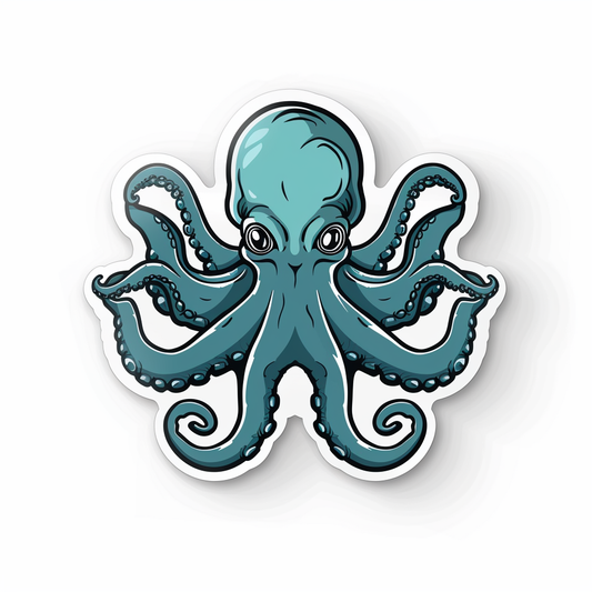 Sticker of a Octopus heartcore majestic Expressive surreal Vinyl Decal Sticker for Car, Laptop, Tumbler and more # F015476