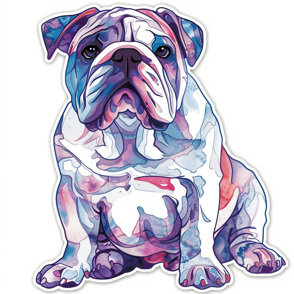 Bulldog Dog majestic Expressive surreal Vinyl Decal Sticker for Car, Laptop, Tumbler and more # F017396