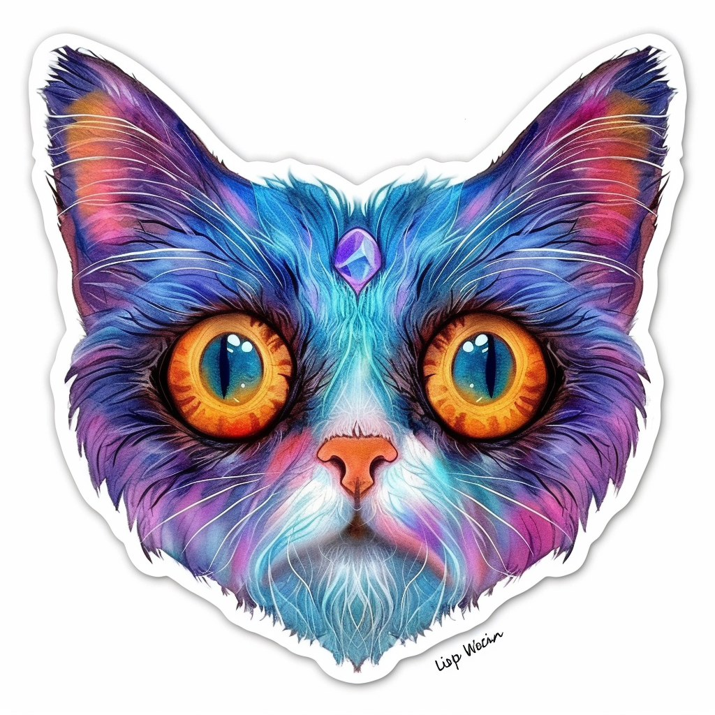 Adorable Turkish Angora Cat  Vinyl Decal Sticker for Car, Laptop, Tumbler and more # F020938-4" x 4"