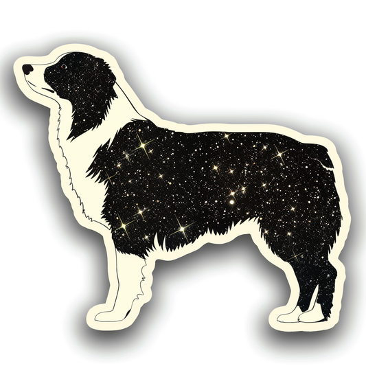 Border Collie Dog majestic Expressive surreal Vinyl Decal Sticker for Car, Laptop, Tumbler and more # F021842-4" x 4"