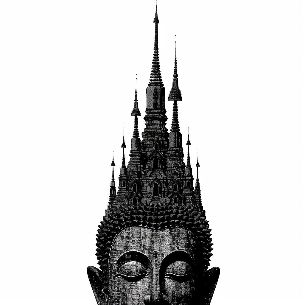 Buddha cartoon majestic Expressive surreal Vinyl Decal Sticker for Car, Laptop, Tumbler and more # F017035