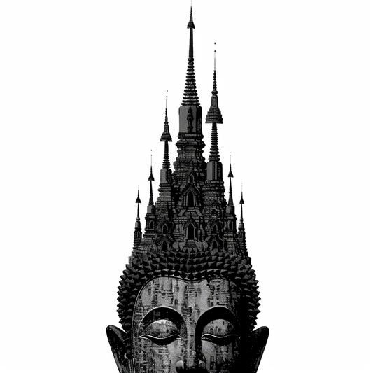 Buddha cartoon majestic Expressive surreal Vinyl Decal Sticker for Car, Laptop, Tumbler and more # F017035