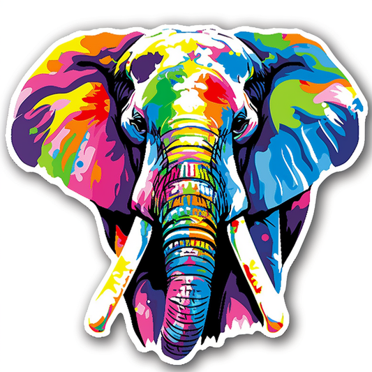 Elephant Expressive surreal Vinyl Decal Sticker for Car, Laptop, Tumbler and more # F022186-4" x 4"