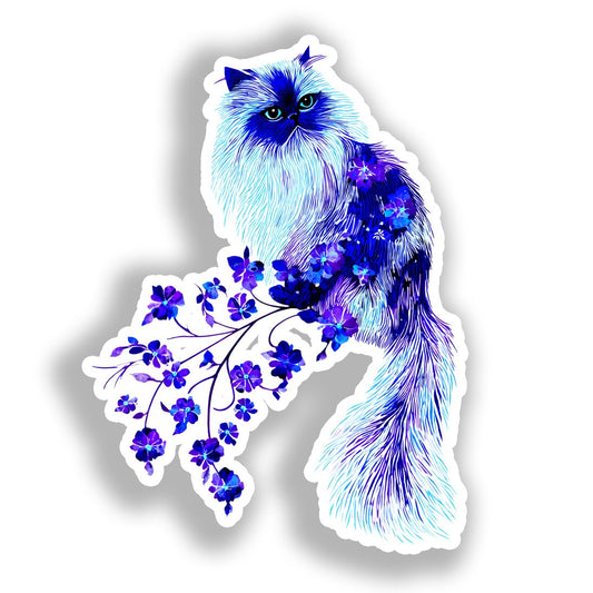 Persian Cat Vinyl Decal Sticker for Car, Laptop, Tumbler and more # A019273-4" x 4"