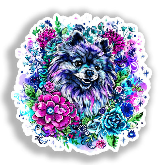 Pomeranian Dog Vinyl Decal Sticker for Car, Laptop, Tumbler and more # A017320-4" x 4"