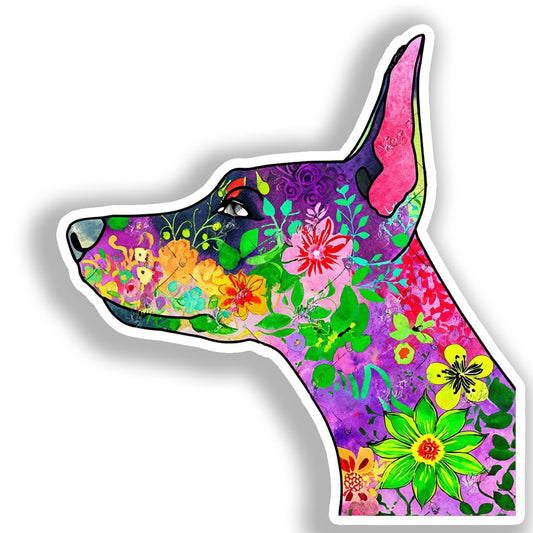 Doberman Pnscher Dog Vinyl Decal Sticker for Car, Laptop, Tumbler and more # A019687-4" x 4"