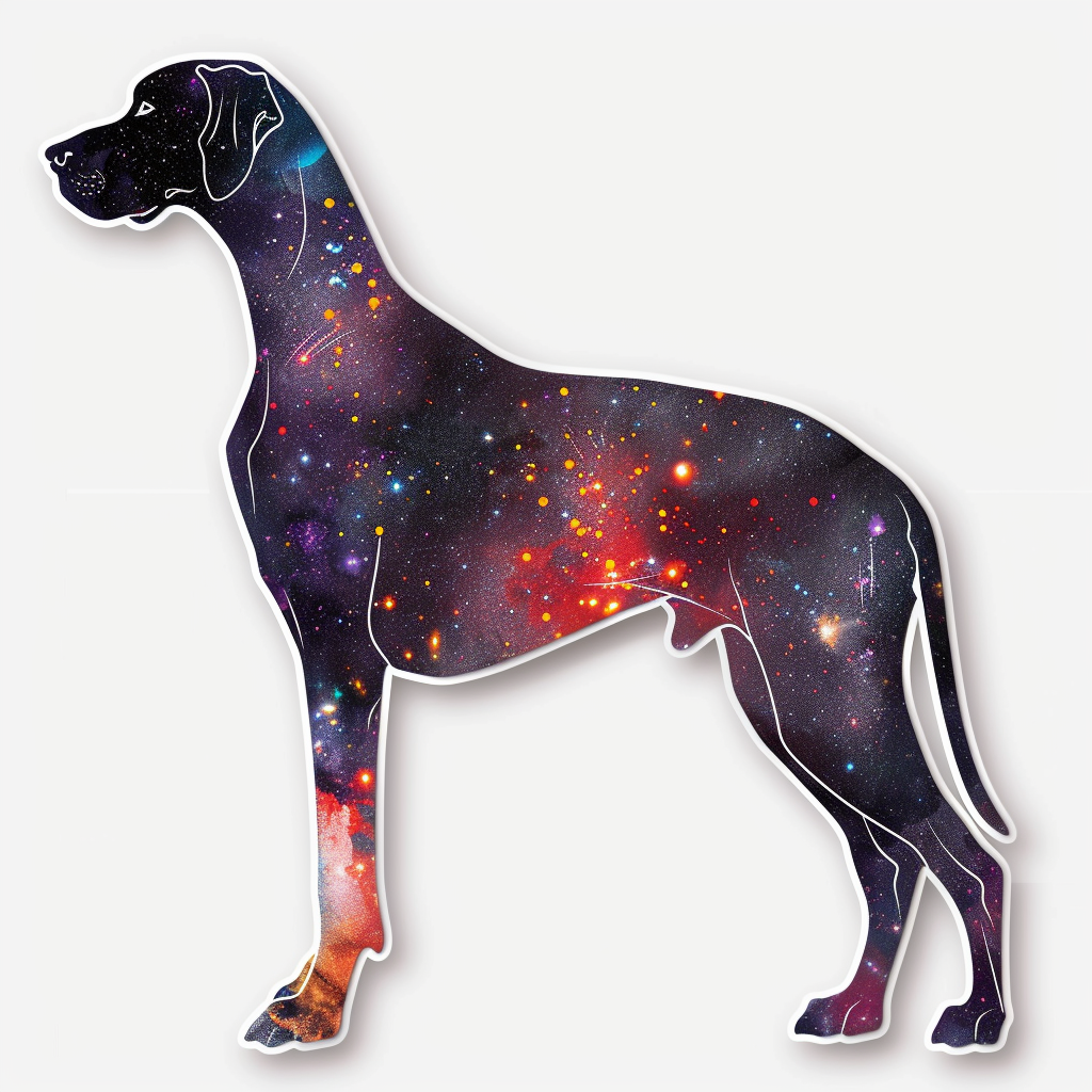 Adorable Great Dane Dog Expressive surreal Vinyl Decal Sticker for Car, Laptop, Tumbler and more # F017988