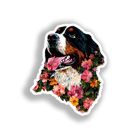 Bernese Mountain Dog Vinyl Decal Sticker for Car, Laptop, Tumbler and more # A019036-4" x 4"
