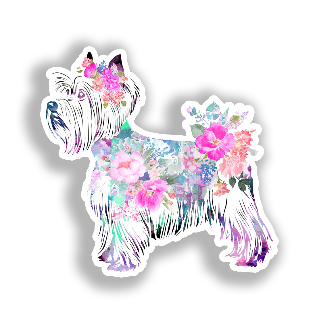 Yorkshire Terrier Dog Vinyl Decal Sticker for Car, Laptop, Tumbler and more # A017176-4" x 4"